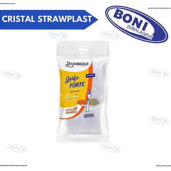 GARFO FORTE CRISTAL STRAWPLAST C/ 50