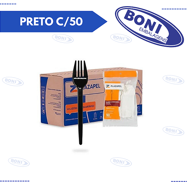GARFO PRETO C/50 PLAZAPEL