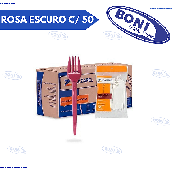 GARFO ROSA ESCURO C/ 50 PLAZAPEL