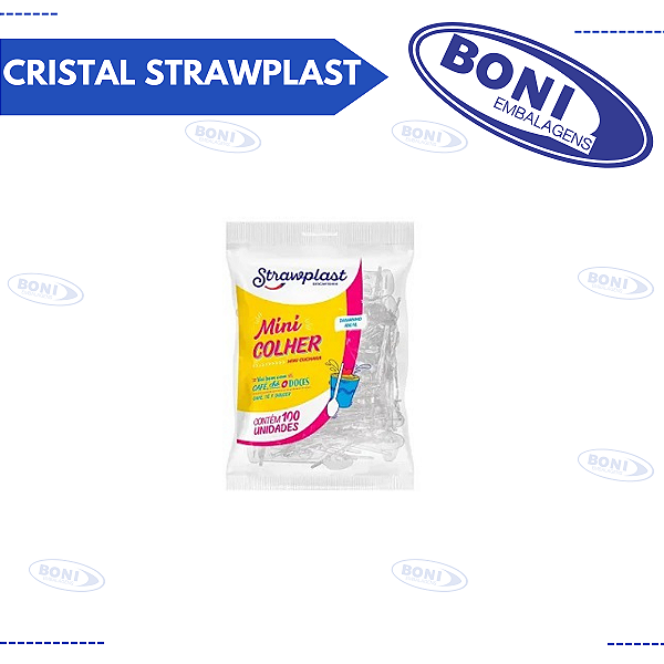 MINI COLHER CRISTAL STRAWPLAST c/ 100