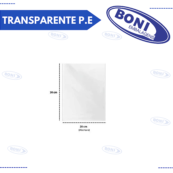 PLÁSTICO TRANSPARENTE P.E. 20X30 0,10