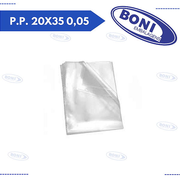 PLÁSTICO TRANSPARENTE P.P. 20X35 0,05