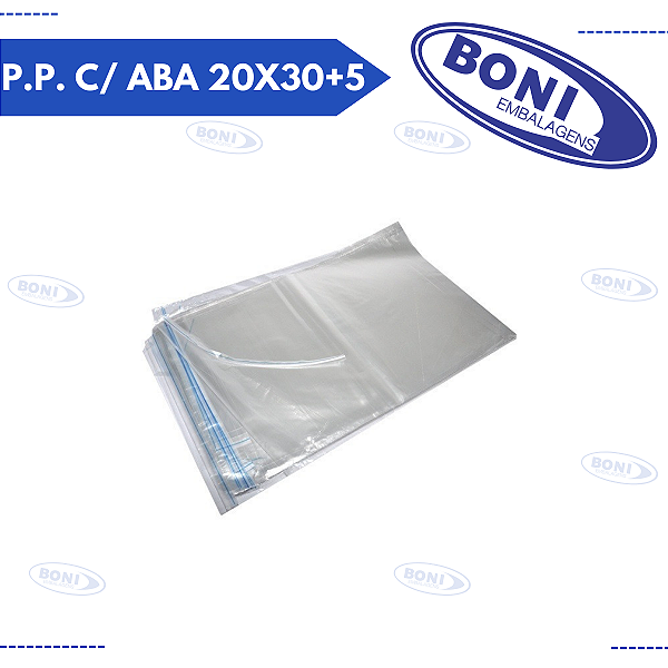 PLÁSTICO TRANSPARENTE P.P. C/ ABA 20X30+5