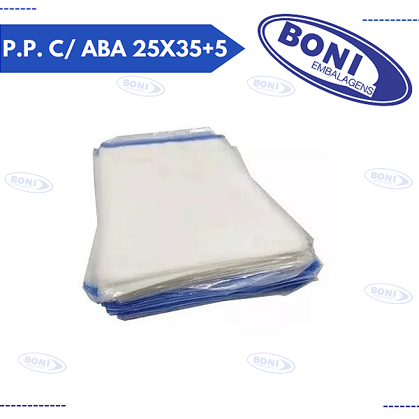 PLÁSTICO TRANSPARENTE P.P. C/ ABA 25X35+5