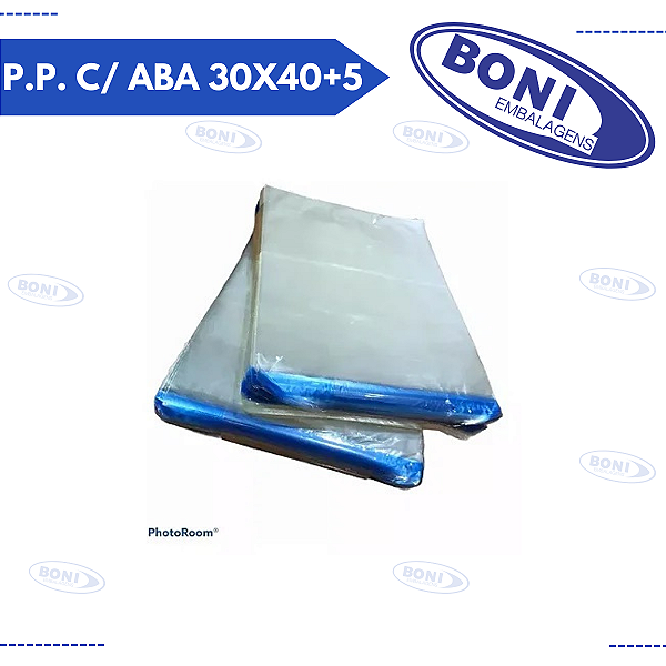PLÁSTICO TRANSPARENTE P.P. C/ ABA 30X40+5