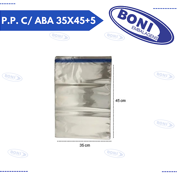 PLÁSTICO TRANSPARENTE P.P. C/ ABA 35X45+5