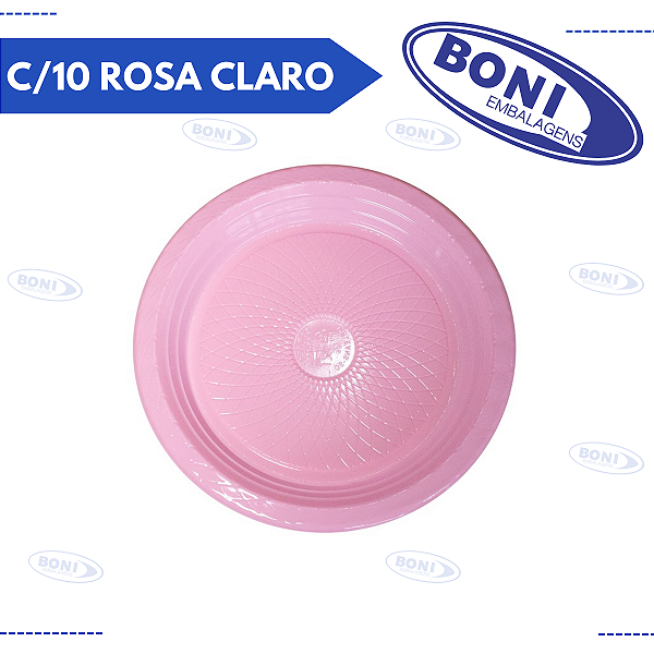PRATO 18 CM C/10 ROSA CLARO FORFEST