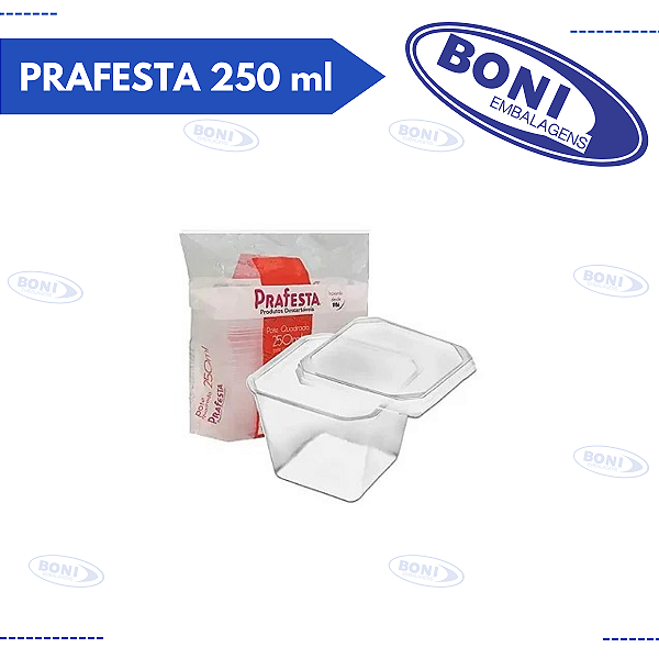 POTE QUADRADO PRAFESTA 250 ml C/20