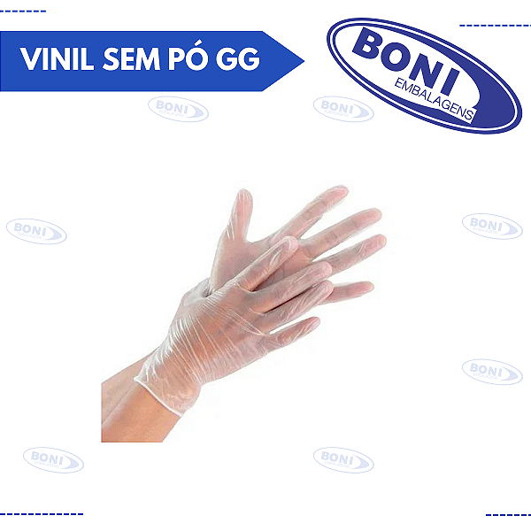 LUVA DE VINIL SEM PÓ GG C/ 100