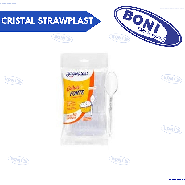 COLHER FORTE CRISTAL STRAWPLAST C/50
