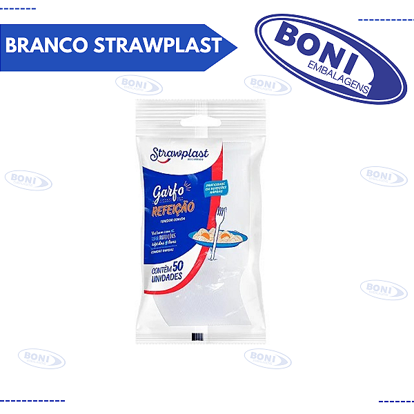 GARFO REFEIÇÃO BRANCO STRAWPLAST C/50