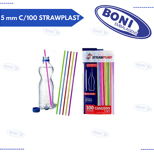 CANUDO LONGO 5 mm C/100 STRAWPLAST