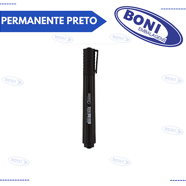MARCADOR PERMANENTE PRETO COM PONTA CHANFRADA BRW