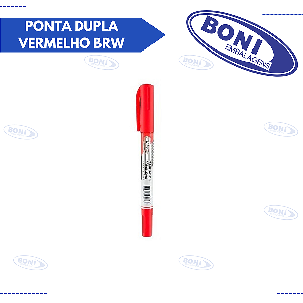 CANETA RETROPROJETOR PONTA DUPLA VERMELHO BRW
