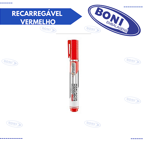 MARCADOR PERMANENTE RECARREGÁVEL VERMELHO LINHA PRIME BRW