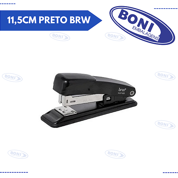 GRAMPEADOR DE METAL PARA 20FLS BASE 11,5CM PRETO BRW