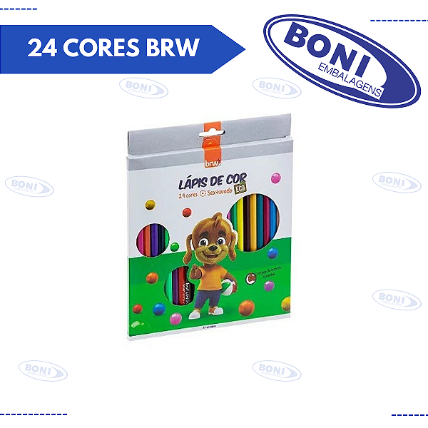 LÁPIS DE COR 24 CORES BRW