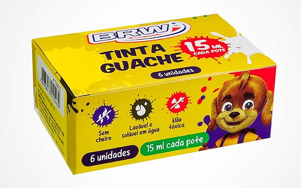 TINTA GUACHE 15ML 6 CORES BRW