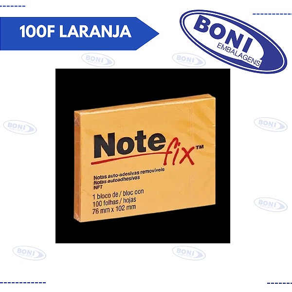 BLOCO DE ANOTAÇÕES NOTEFIX 76X102 100F LARANJA