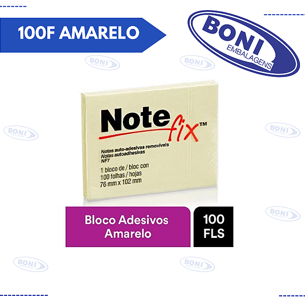 BLOCO DE ANOTAÇÕES NOTEFIX 76X102 100F AMARELO