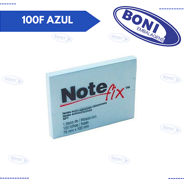 BLOCO DE ANOTAÇÕES NOTEFIX 76X102 100F AZUL