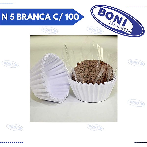 FORMA BRIGADEIRO N 5 BRANCA C/ 100