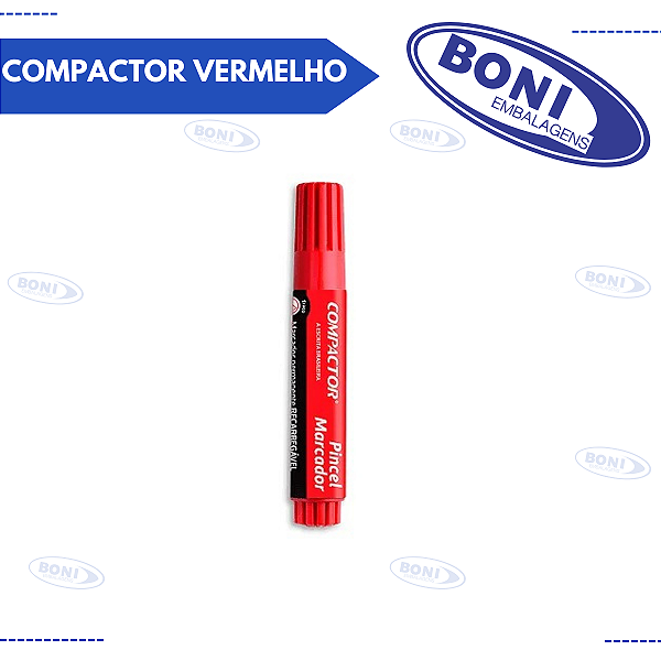 MARCADOR PERMANENTE COMPACTOR VERMELHO