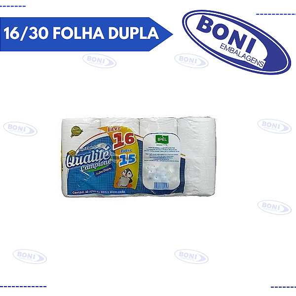 PAPEL HIGIÊNICO QUALITE 16/30 FOLHA DUPLA