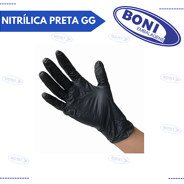 LUVA NITRÍLICA PRETA GG C/100