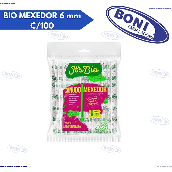CANUDO BIO MEXEDOR 6 mm C/100 STRAWPLAST