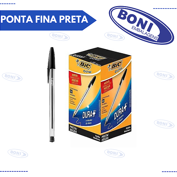 CANETA BIC PONTA FINA PRETA