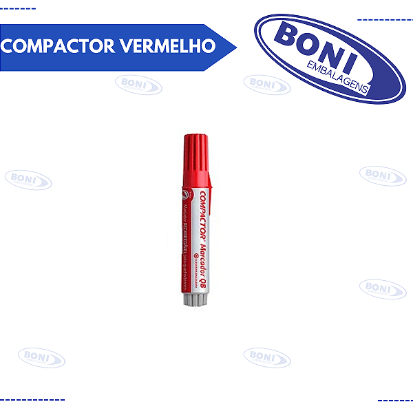 MARCADOR QUADRO BRANCO COMPACTOR VERMELHO