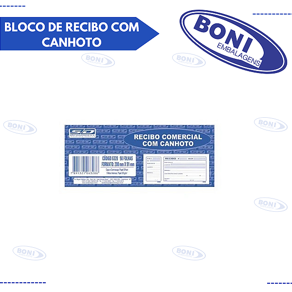 BLOCO DE RECIBO COM CANHOTO 50 FL