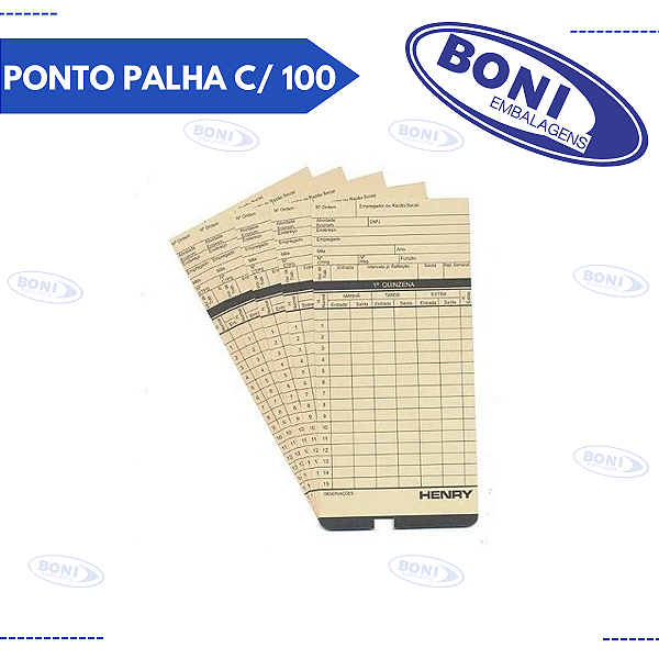 CARTÃO PONTO PALHA C/ 100