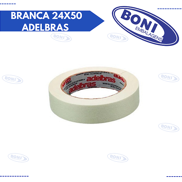 FITA CREPE BRANCA 24X50 ADELBRAS