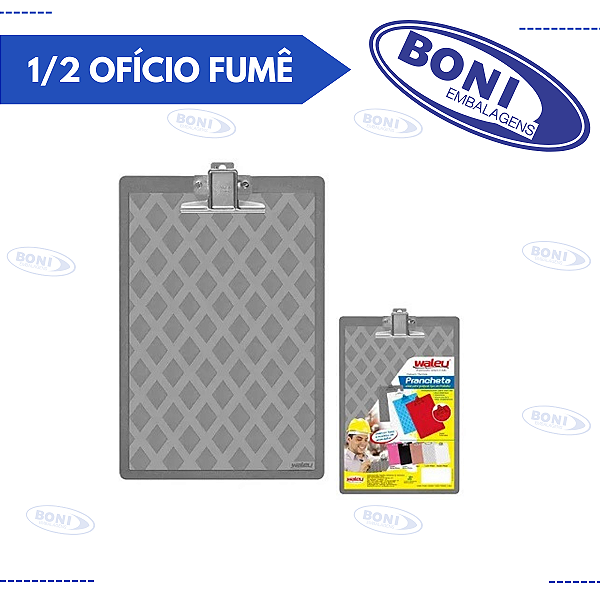 PRANCHETA ACRÍLICO 1/2 OFÍCIO FUMÊ WALEU
