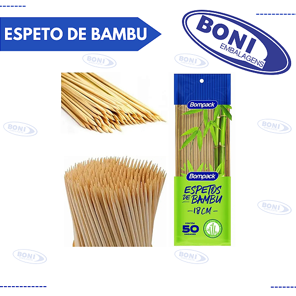 ESPETO DE BAMBU BOMPACK 18CM C/50