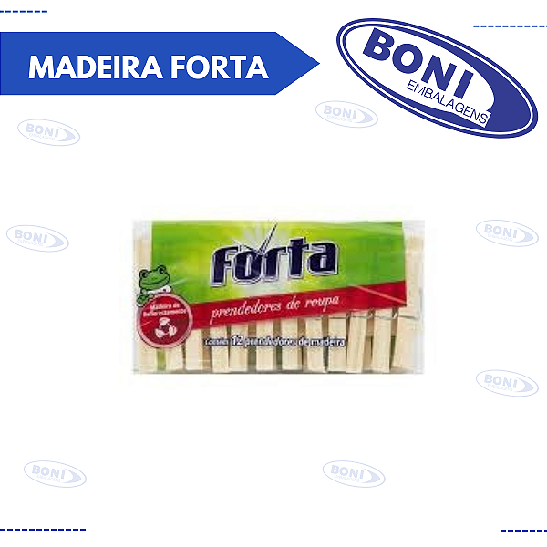 PRENDEDOR DE ROUPA MADEIRA FORTA C/ 12