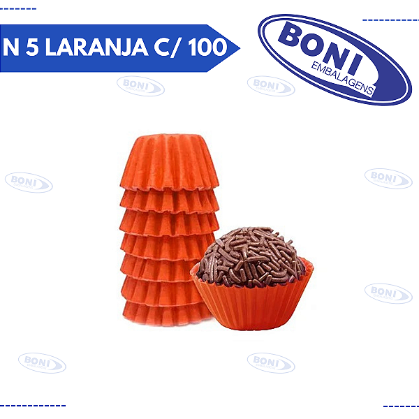 FORMA BRIGADEIRO N 5 LARANJA C/ 100