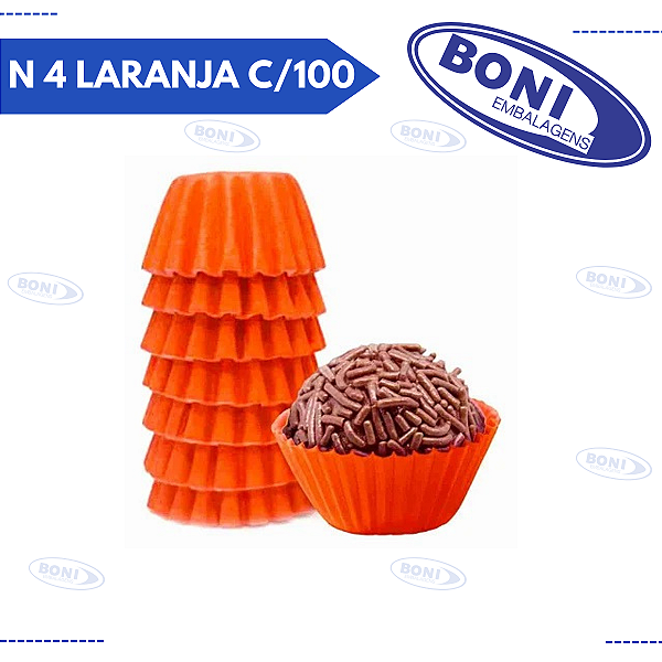 FORMA BRIGADEIRO N 4 LARANJA C/100