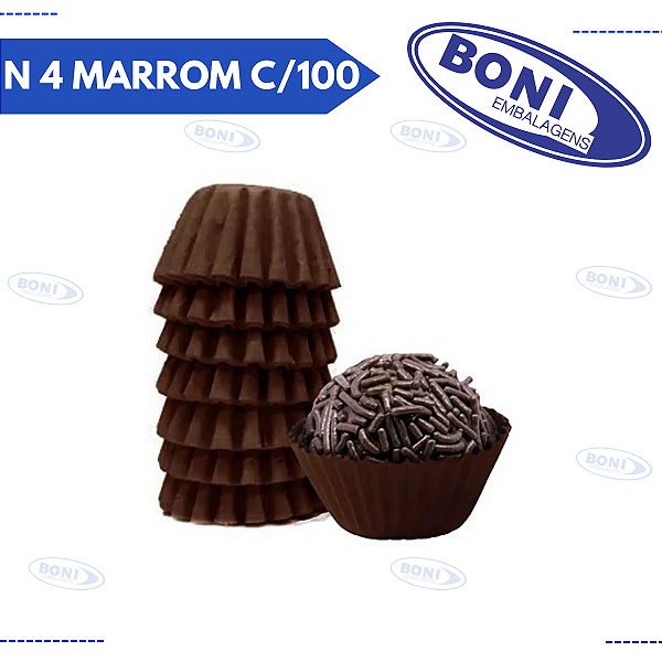 FORMA BRIGADEIRO N 4 MARROM C/100