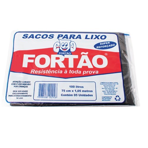 SACO LIXO ALMOFADA FORTAO 100 LT C/ 5