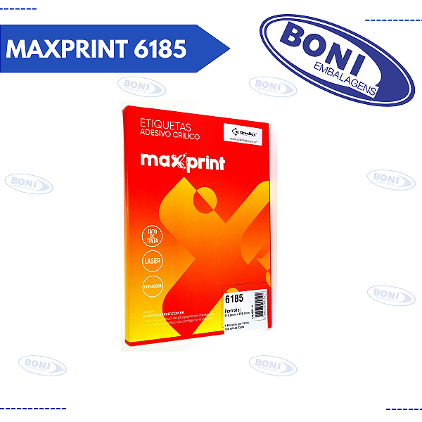 ETIQUETA ADESIVA MAXPRINT 6185 100G 215,9X279,4 100 FLS