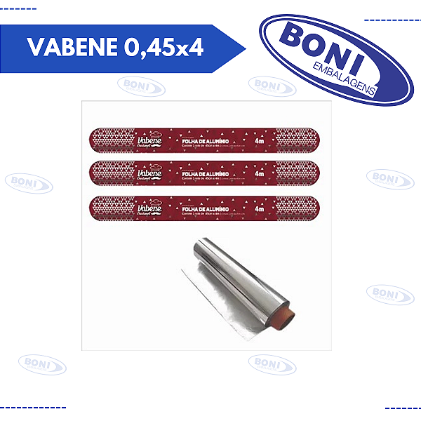 PAPEL ALUMÍNIO VABENE 0,45x4mtrs