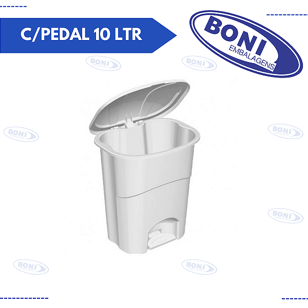 LIXEIRA C/ PEDAL 10 LT BRANCA PARAMOUNT