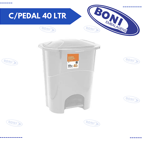 LIXEIRA C/ PEDAL 40 LT BRANCA PARAMOUNT