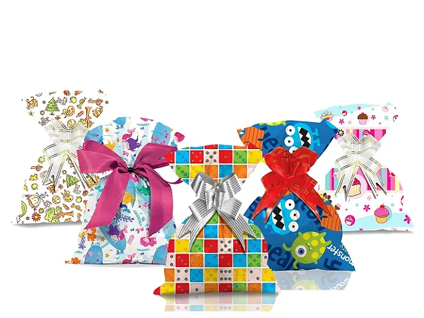 SACO METALIZADO INFANTIL MENINA 25X36 PCT C/50