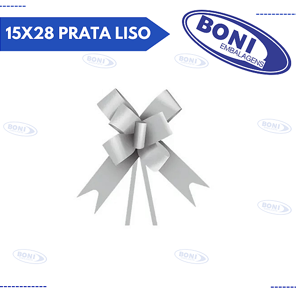 LAÇO MÁGICO 15X28 PRATA LISO C/10