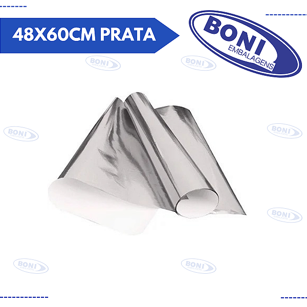 PAPEL LAMINADO 48X60CM PRATA