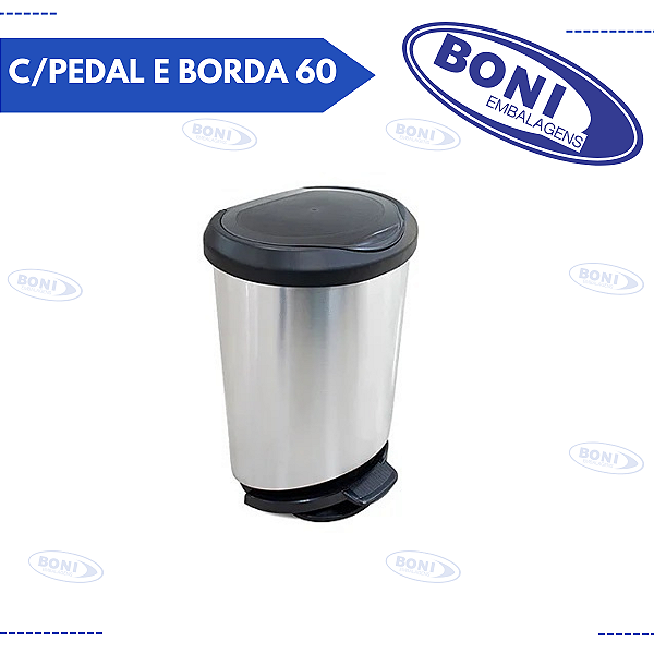 LIXEIRA C/ PEDAL E BORDA 45 LTS ARQPLAST